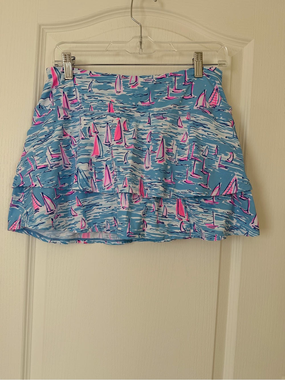 Lilly Pulitzer Luxletic Adlai Boatylicious Sailboat Skort Blue Pink M